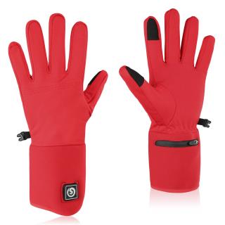 Vyhrievané rukavice na prechádzky unisex červené Savior veľ. XL/XXL