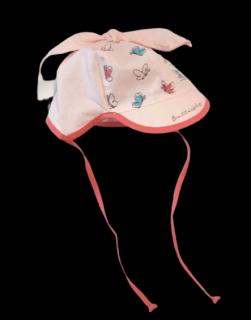 Bavlnená letná čiapka pre dievčatko ružová s lososovou, obv. hlavy 38 cm