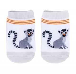 Bavlnené ponožky biele - Lemur, veľ. 3-6 mesiacov