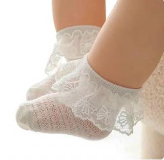 Bavlnené ponožky biele s volánikom, veľ. 0-6 mesiacov