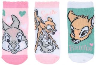 Bavlnené ponožky Disney - Bambi,  veľ. 6-12 mesiacov SET 3 kusy
