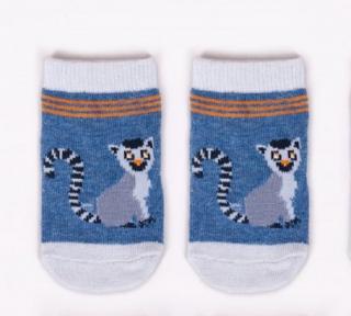 Bavlnené ponožky modré - Lemur, veľ. 3-6 mesiacov