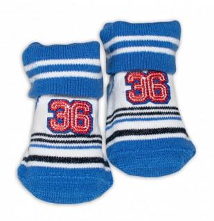 Bavlnené ponožky modré, veľ. 0-6 mesiacov