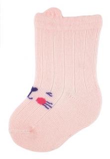 Bavlnené ponožky pre dievčatko svetlo ružové,  veľ. 0-6 mesiacov