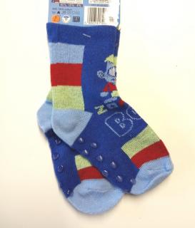 Bavlnené ponožky protišmykové modré -Zombie, veľ. 6-12 mesiacov