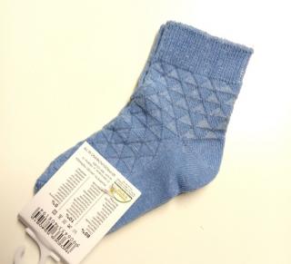Bavlnené ponožky sv. modré so vzorom, veľ. 3-6 mes.