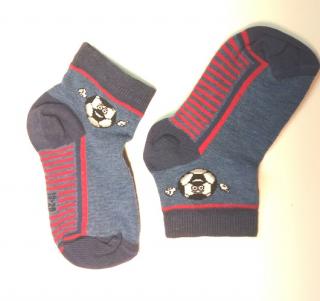 Bavlnené ponožky tm. modré - Lopta, veľ. 6-9 mesiacov