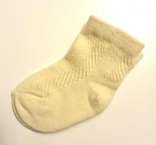 Bavlnené ponožky žlté s dierkovaným vzorom, veľ. 3-6 mes.