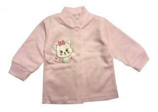 Bavlnený kabátik svetlo ružový - Mačiatko, veľ. 56