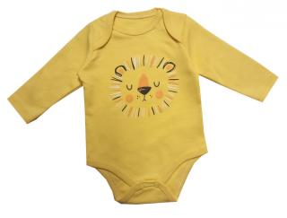 Body pre bábätko dlhý rukáv žlté - Levík, veľ. 62