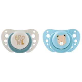 Chicco set 2 modrých cumlíkov, 2-6 mesiacov