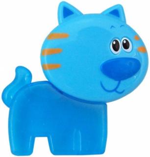 Detské hryzátko - mačka modrá (plnené gélom)