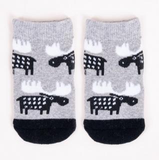Froté ponožky pre novorodenca sivé - Sob,  veľ. 0-3 mesiace