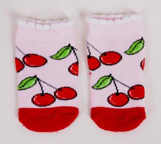 Froté ponožky pre novorodenca sv. ružové - Čerešne,  veľ. 0-3 mesiace