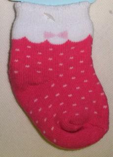 Froté ponožky ružové-Bodky, veľ. 3-6 mesiacov
