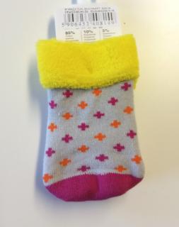 Froté ponožky sivé so vzorom,  veľ. 0-3 mesiace