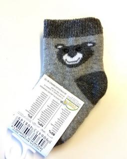 Froté ponožky sivé - Teddy,  veľ. 0-3 mesiace