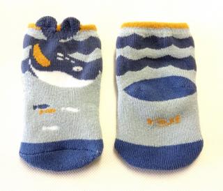 Froté ponožky sv. modré - Psík, veľ. 6-9 mes.