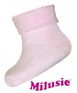 Froté ponožky sv. ružové, veľ. 3-6 mesiacov