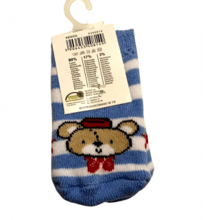 Froté ponožky svetlo modré - Teddy, veľ. 0-3 mesiace