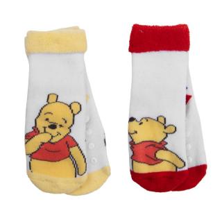 Froté protišmykové ponožky Disney - Macko Pooh,  veľ. 1-2 roky - SET 2 kusy