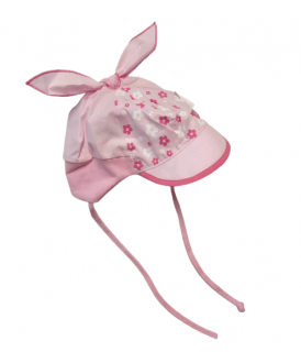 Letná čiapka pre dievčatko svetlo ružová, obv. hlavy 42 cm