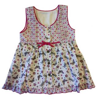 Letné bavlnené šaty Minetti sv. sivé - Kvety a motýle, veľ. 74