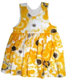 Letné bavlnené šaty na ramienka - Slnečnice, veľ. 74