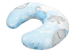 Multifunkčný vankúš nielen na dojčenie biely s modrou - Sloník