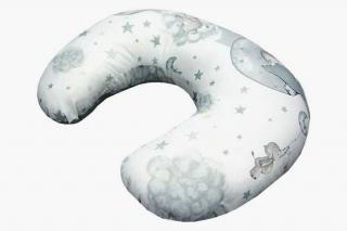 Multifunkčný vankúš nielen na dojčenie biely so sivou - Sloník