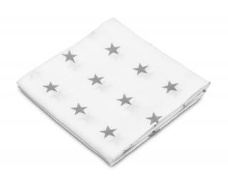 Mušelínová plienka Sensillo biela 70x80 cm, potlač sivé hviezdičky