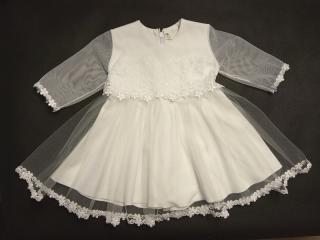 Šaty na krst biele s tylovou sukničkou, veľ. 68