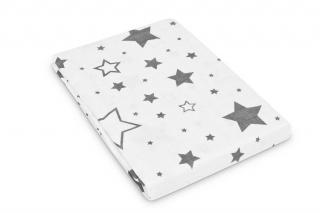 Sensillo mušelínová plienka biela - sivé hviezdy, 120x120 cm