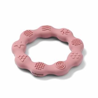 Silikónové ortho hryzatko Baby Ono Ring ružové