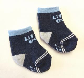 Termo froté ponožky tm. modré - Little boy, veľ. 3-6 mesiacov