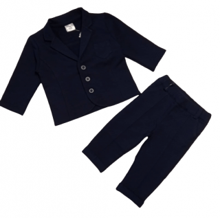 Tmavo modrý oblek pre chlapca sako + nohavice  Minetti, veľ. 68