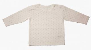 Tričko pod šaty na ramienka smotanové / strieborné hviezdičky - Minetti,  veľ. 80