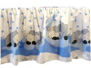 Volánik pod matrac 120x60 biely s modrou - Ovečka
