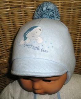 Zimná čiapka so šiltíkom sv. modrá, obv. hlavy 40 cm