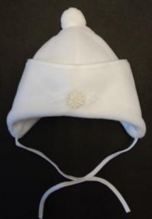 Zimná flísová čiapka biela - Vločka, obvod hlavy 40 cm