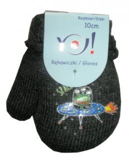 Zimné rukavičky s palcom čierne - dĺžka 10 cm (vhodné pre deti do veľ. 86)