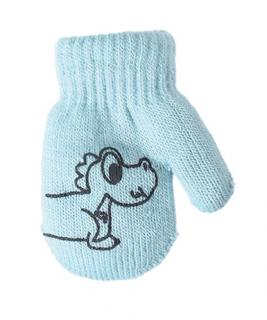 Zimné rukavičky so šnúrkou svetlo modré - Psík, dĺžka 10 cm