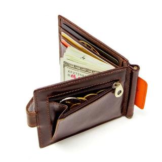 Contacts Clip pánska kožená peňaženka (Mini kožená peňaženka)