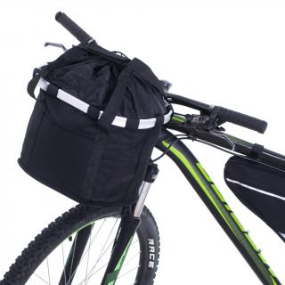 Skladacia taška na riadidlá bicykla  (Textilný košík na riadidlá)