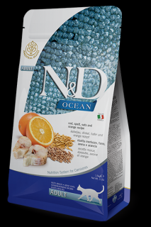 Farmina N&D Cat Ocean (AG) Adult Codfish, Spelt, Oats & Orange 1,5 kg