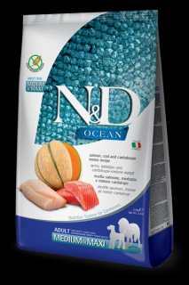 Farmina N&D Dog Ocean (GF) Adult Medium & Maxi, Salmon, Cod & Cantaloupe melon 12 kg