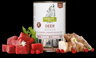 Isegrim Dog Adult Deer with Sunchoke, Cowberries & Wild Herbs 6 x 400 g konzerva