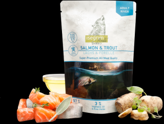 Isegrim Dog Adult Isegrim Roots, Salmon & Trout 7 x 410 g kapsičky