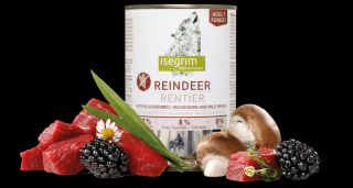 Isegrim Dog Adult Mono Reindeer pure with Blackberries, Champignons & Herbs 6 x 400 g konzerva