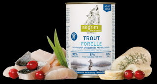 Isegrim Dog Adult Trout with Parsnip, Cranberries & Wild Herbs 6 x 400 g konzerva